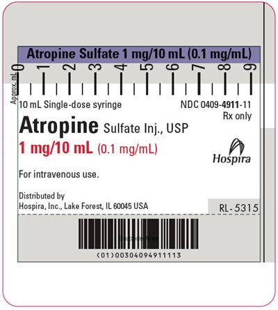 Syringe Label (1000080 0409 4911 11 Atropine 10ml Syringe Label)